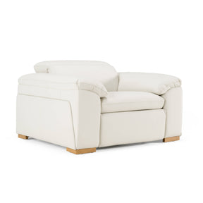 Gregory - Modern Off-White Leather Recliner Chair - View Image 1