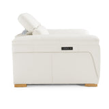 Gregory - Modern Off-White Leather Recliner Chair - View Image 1