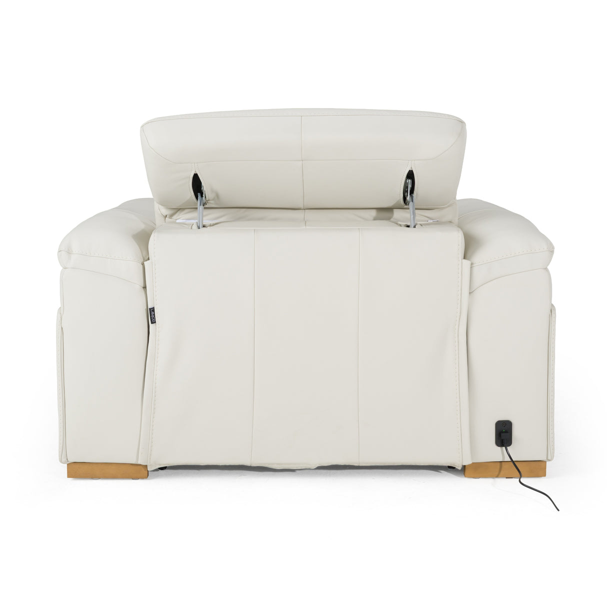 Gregory - Modern Off-White Leather Recliner Chair - View Image 1
