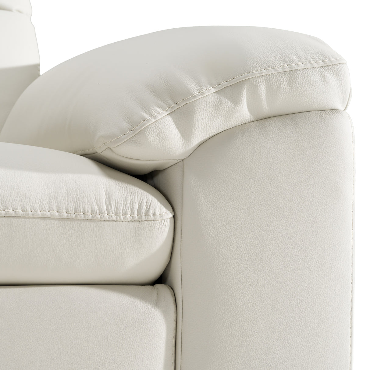 Gregory - Modern Off-White Leather Recliner Chair - View Image 1
