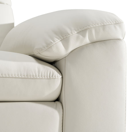 Gregory - Modern Off-White Leather Recliner Chair - View Image 1