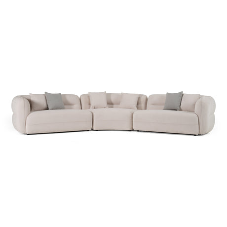 Nomad - Modern Off-White Fabric Curved Sectional Sofa - View Image 1