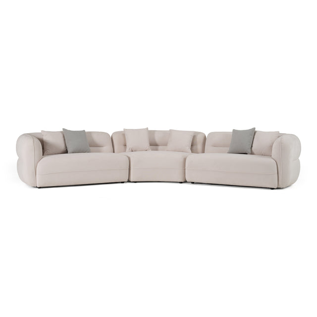 Nomad - Modern Off-White Fabric Curved Sectional Sofa - View Image 1