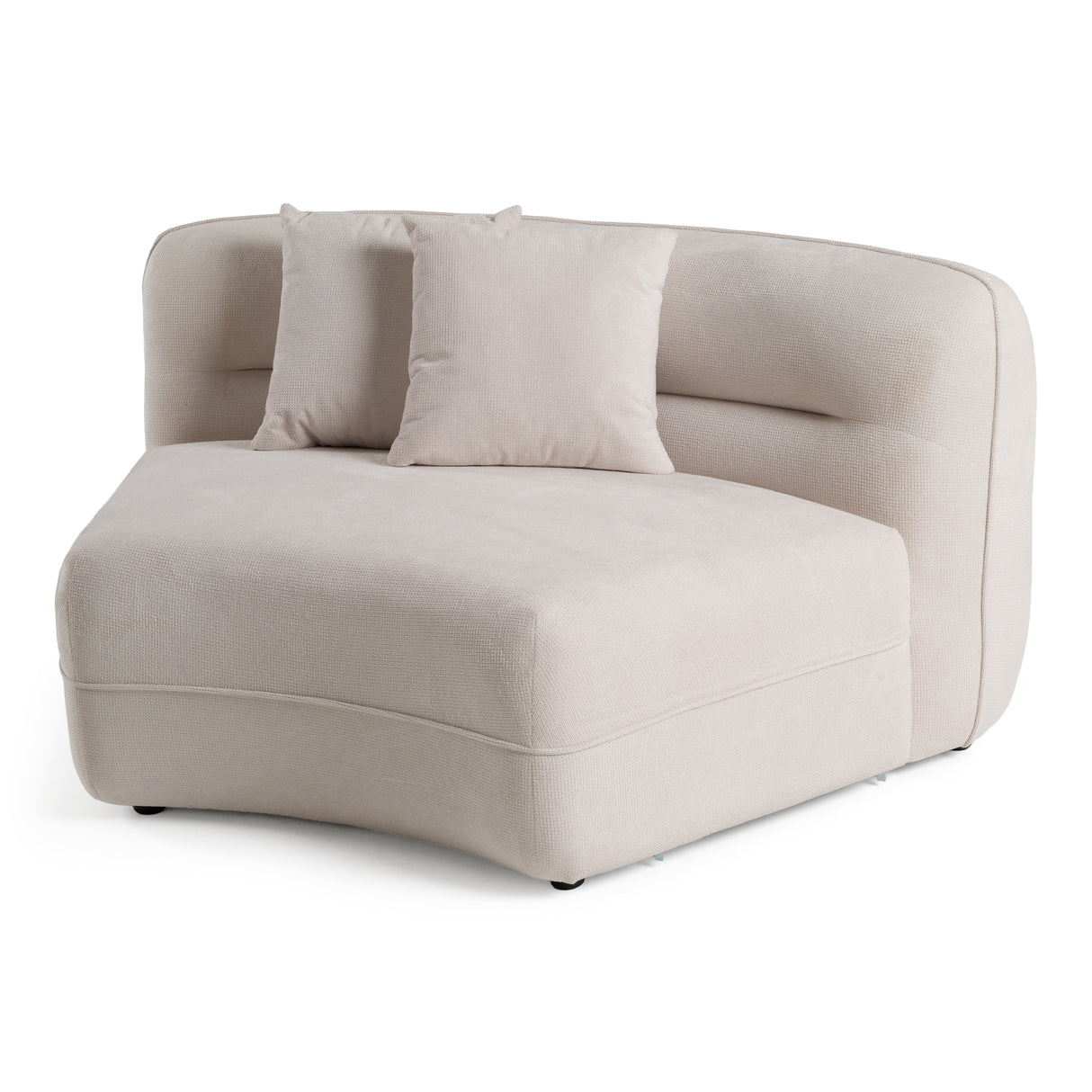 Nomad - Modern Off-White Fabric Curved Sectional Sofa - View Image 1