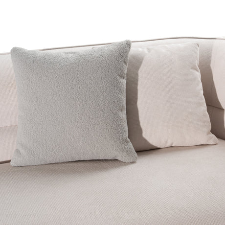 Nomad - Modern Off-White Fabric Curved Sectional Sofa - View Image 1