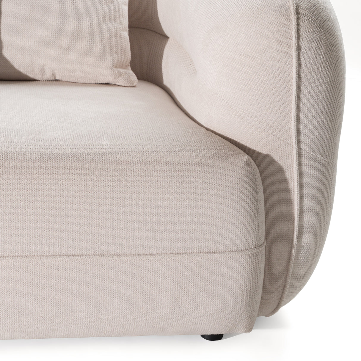 Nomad - Modern Off-White Fabric Curved Sectional Sofa - View Image 1