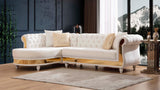 Julia Contemporary Sectional Velvet Button Tufted | Galaxy - Home Elegance USA