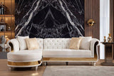 Julia Contemporary Sectional Velvet Button Tufted | Galaxy - Home Elegance USA