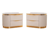 LAURA Glam Contemporary Luxury White & Gold Bedroom Set by Galaxy Furniture - Home Elegance USA