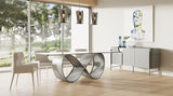 Modrest Hadley- Glass & Matte Grey Dining Table | VIG - Home Elegance USA