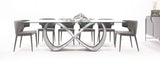 Modrest Hadley- Glass & Matte Grey Dining Table | VIG - Home Elegance USA