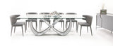 Modrest Hadley- Glass & Matte Grey Dining Table | VIG - Home Elegance USA