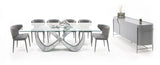 Modrest Hadley- Glass & Matte Grey Dining Table | VIG - Home Elegance USA