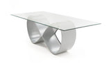 Modrest Hadley- Glass & Matte Grey Dining Table | VIG - Home Elegance USA