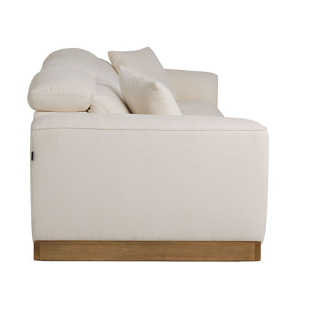 Divani Casa Hagerty - Modern Off-White Fabric Sofa With 2 Power Recliners