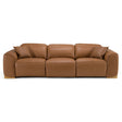 Hagerty - Modern Brown Leather Sofa with 2 Power Recliners - View Image 1