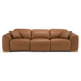 Hagerty - Modern Brown Leather Sofa with 2 Power Recliners - View Image 1