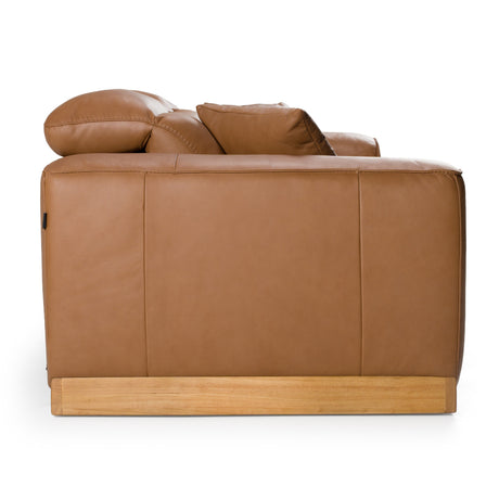 Hagerty - Modern Brown Leather Sofa with 2 Power Recliners - View Image 1