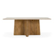 Harley - Modern Cream Marble + Mango Wood Rectangular Dining Table - View Image 1