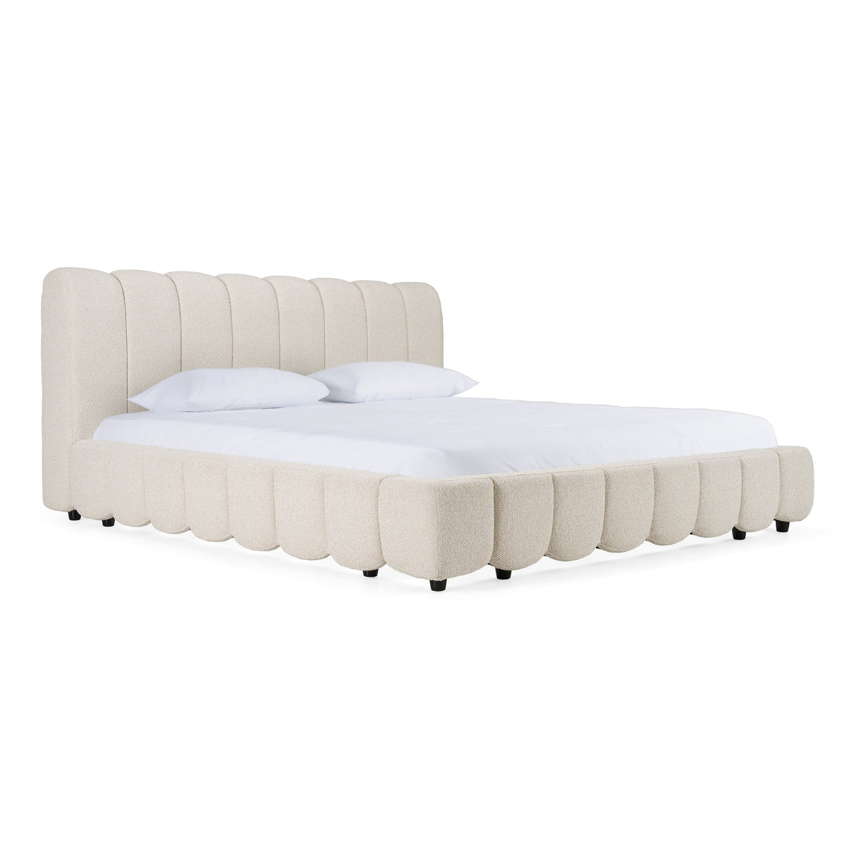 Eastern King Harris - Modern Off-White Fabric Bed - View Image 1