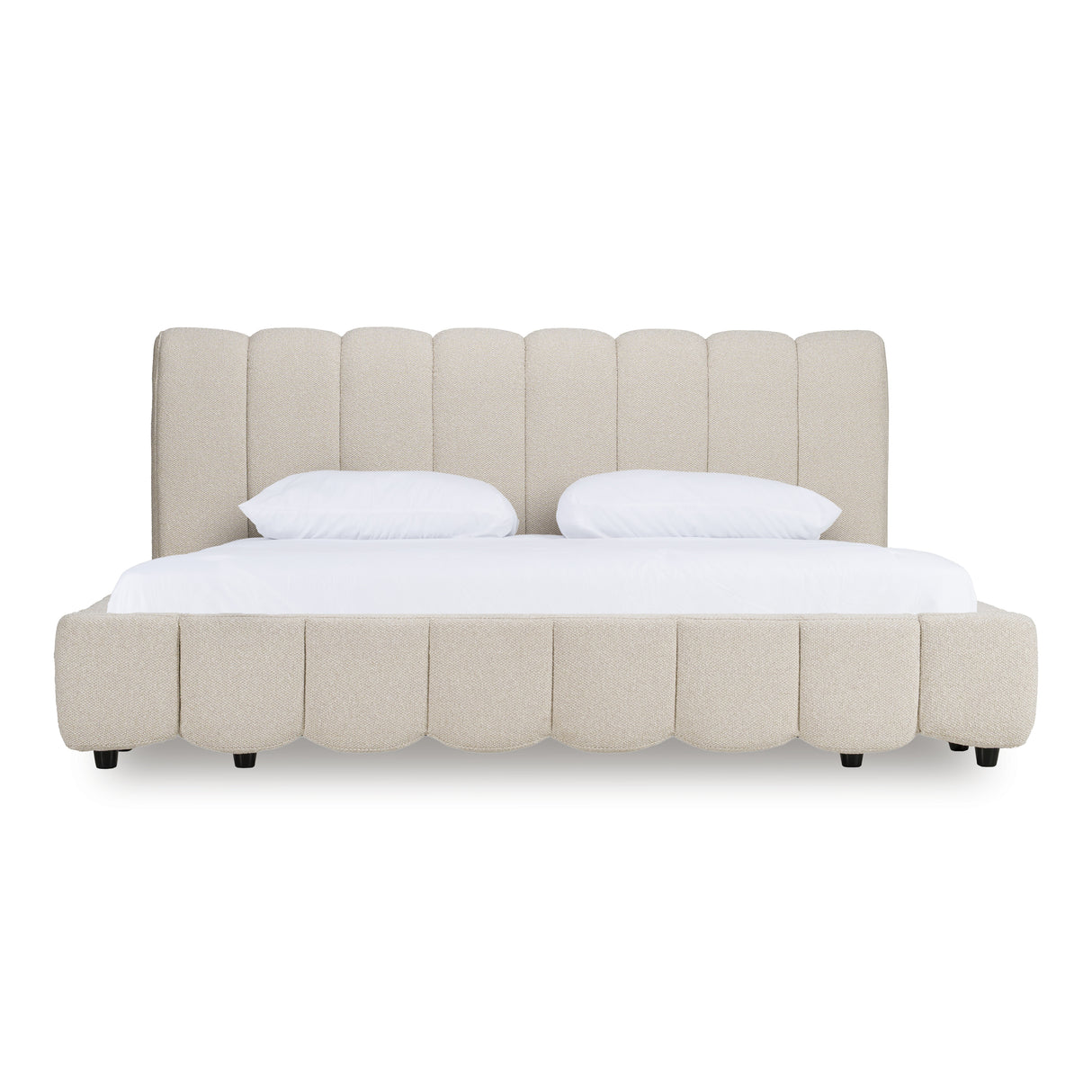 Eastern King Harris - Modern Off-White Fabric Bed - View Image 1