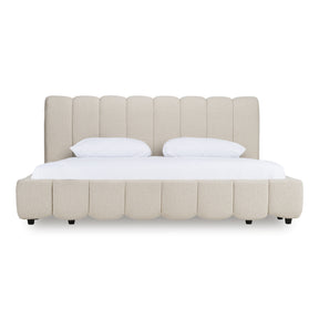 Eastern King Harris - Modern Off-White Fabric Bed - View Image 1