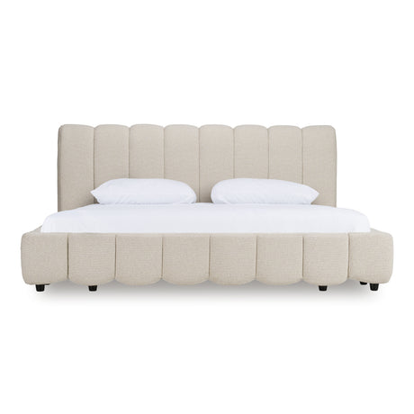 Eastern King Harris - Modern Off-White Fabric Bed - View Image 1