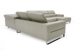 Divani Casa Hawkey - Contemporary Light Grey Leather RAF Chaise Sectional Sofa