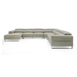 Divani Casa Hawkey - Contemporary Light Grey Leather LAF Chaise Sectional Sofa