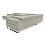 Divani Casa Hawkey - Contemporary Light Grey Leather LAF Chaise Sectional Sofa