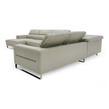 Divani Casa Hawkey - Contemporary Light Grey Leather LAF Chaise Sectional Sofa
