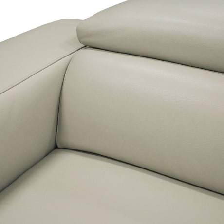 Divani Casa Hawkey - Contemporary Light Grey Leather LAF Chaise Sectional Sofa