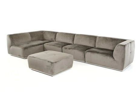 Divani Casa Hawthorn Modern Grey Fabric Sectional Sofa And Ottoman Vgkk2388 - Laf - C - 649 - VGKK2388 - LAF - C - 649 - Home Elegance USA - 4