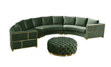 Divani Casa Ritner Modern Green Velvet Circular Sectional Sofa Vgyuhd - 1840 - B - Grn | Home Elegance USA