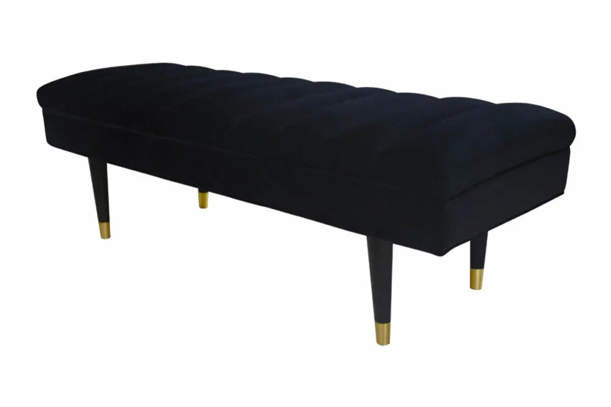 Divani Casa Ritner Modern Black Velvet Bench Vgyuhd - 1855 - Blk - VGYUHD - 1855 - BLK - Home Elegance USA - 2