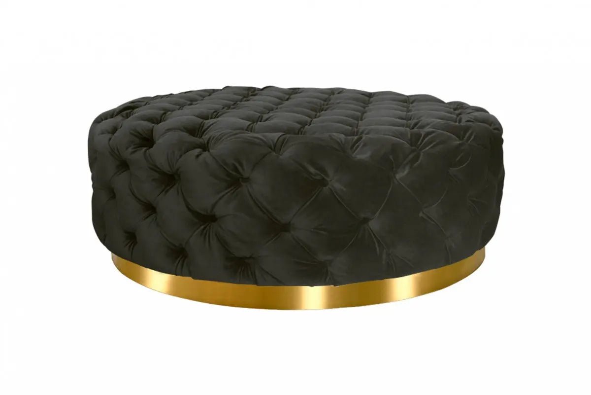 Divani Casa Ritner Modern Black Velvet Ottoman Vgyuhd - 1875 - Blk - VGYUHD - 1875 - BLK - Home Elegance USA - 3