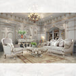 HD-2662 Traditional Carved Wood Living Room Set in Metallic Silver Finish by Homey Design - Home Elegance USA Homey Design Furniture