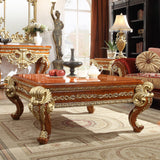 HD-821 Living Room Set in Rich Brown & Gold - Traditional | Homey Design