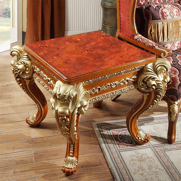 HD-821 Living Room Set in Rich Brown & Gold - Traditional | Homey Design