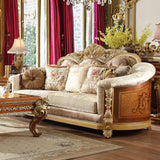 HD-821 Living Room Set in Rich Brown & Gold - Traditional | Homey Design