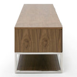 Modrest Heloise - Modern Walnut and Stainless Steel TV Stand
