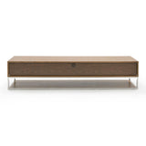 Modrest Heloise - Modern Walnut and Stainless Steel TV Stand
