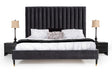Eastern King Hemlock Modern Grey Velvet Bed - View Image 1
