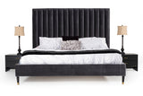 Eastern King Hemlock Modern Grey Velvet Bed - View Image 1