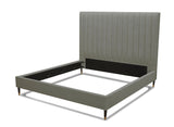 Hemlock - Eastern King Modern Grey Velvet Bed - View Image 1