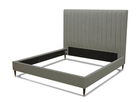 Hemlock - Eastern King Modern Grey Velvet Bed - View Image 1