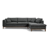 Divani Casa Hickman - Modern Dark Grey Fabric Right Facing Sectional Sofa
