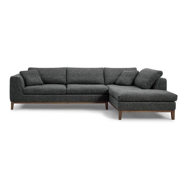Divani Casa Hickman - Modern Dark Grey Fabric Right Facing Sectional Sofa