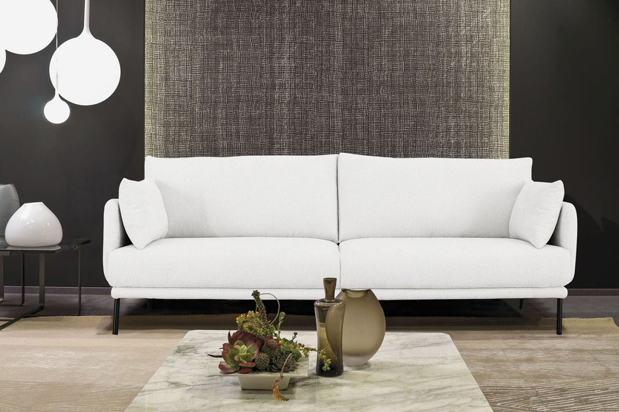 Divani Casa Higgins - Modern White Fabric Sofa - VGKNK8586 - WHT - S - Home Elegance USA - 1