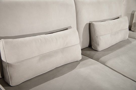 Lamod Italia Hollywood - Italian Light Grey Leather LAF Chaise Sectional Sofa - Home Elegance USA